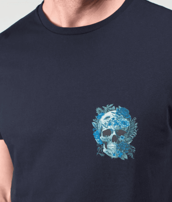T-shirt Santiago bleu marine imprimé